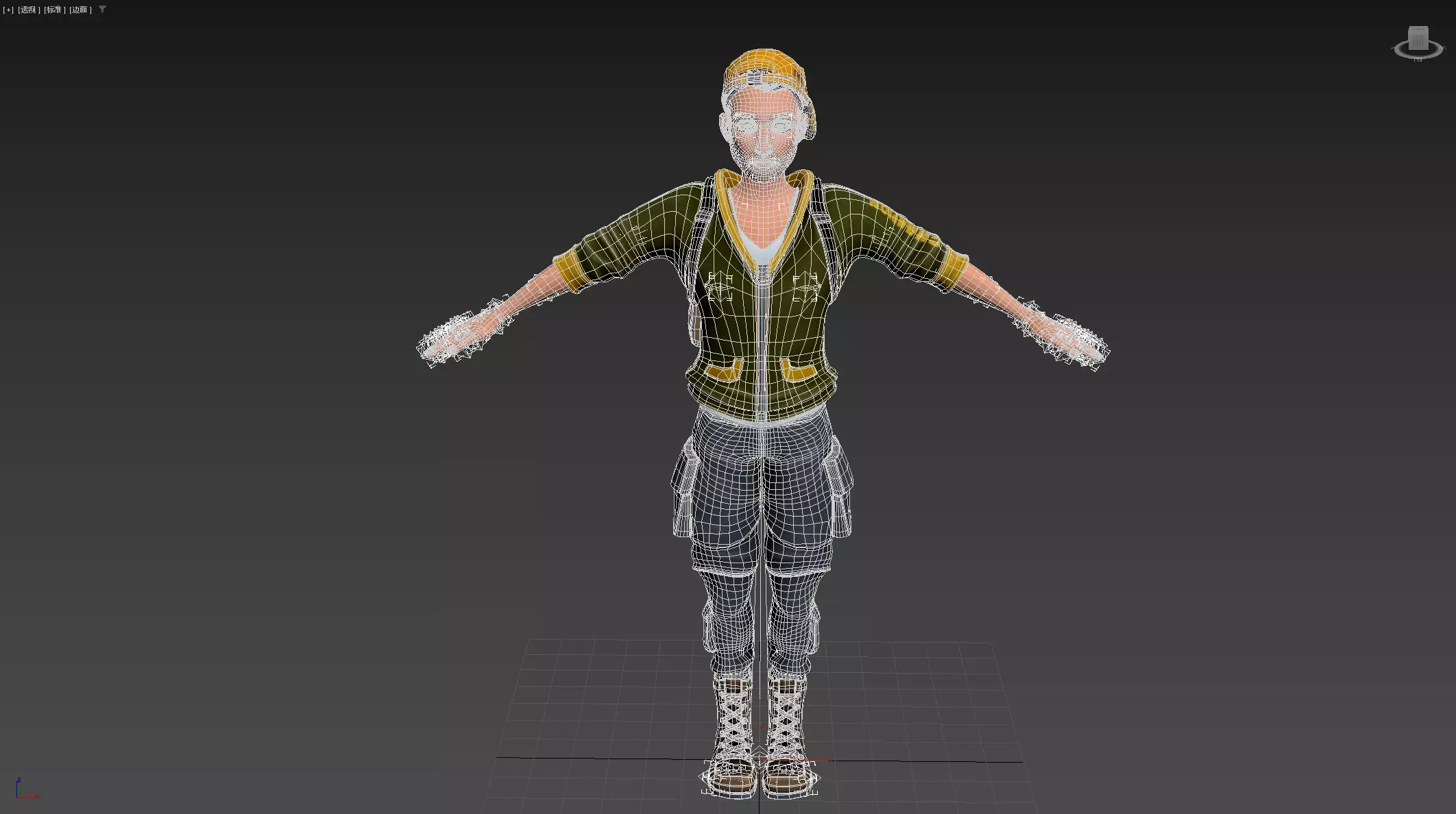 Explorer Cartoon Character Low-poly 3D model_26