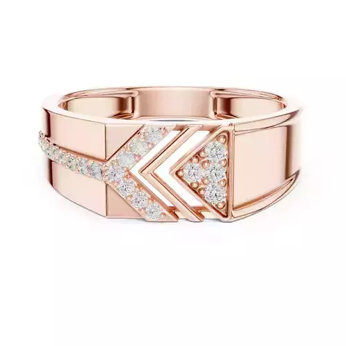 Round Cut Diamond Tringle Pattern Wedding Ring 3DM STL Video