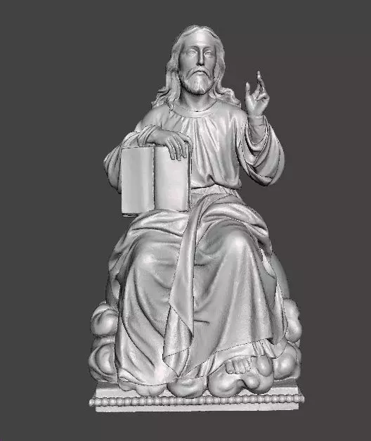 JESUS CHRIST SITTING WITH HOLY BIBLE RELIGIOUS STATUE ART 3D print model_1