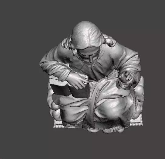 JESUS CHRIST SITTING WITH HOLY BIBLE RELIGIOUS STATUE ART 3D print model_7