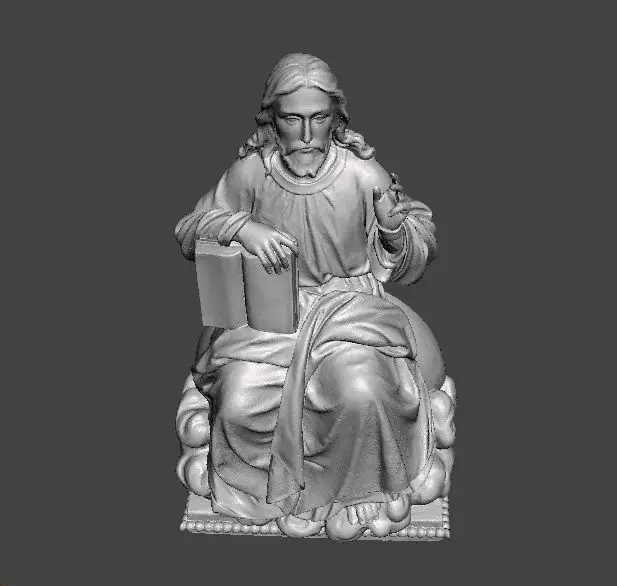 JESUS CHRIST SITTING WITH HOLY BIBLE RELIGIOUS STATUE ART 3D print model_9