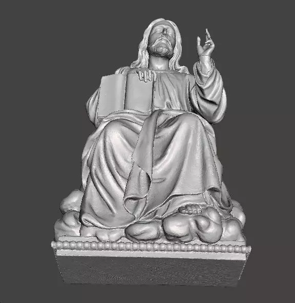 JESUS CHRIST SITTING WITH HOLY BIBLE RELIGIOUS STATUE ART 3D print model_8