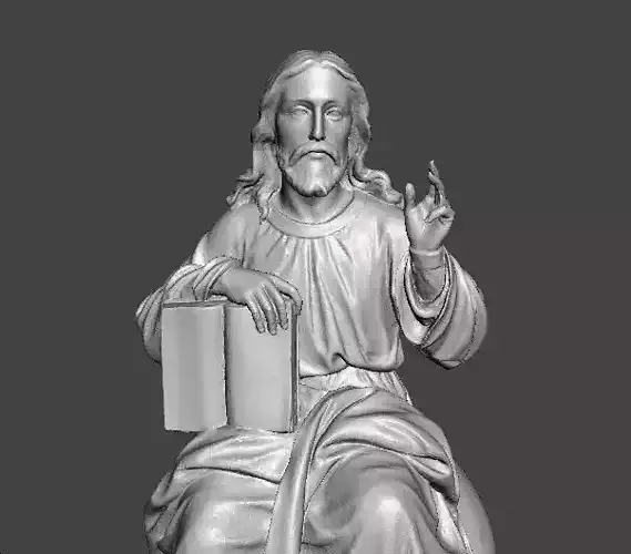JESUS CHRIST SITTING WITH HOLY BIBLE RELIGIOUS STATUE ART 3D print model JESUS CHRIST SITTING WITH HOLY BIBLE RELIGIOUS STATUE ART 3D print model