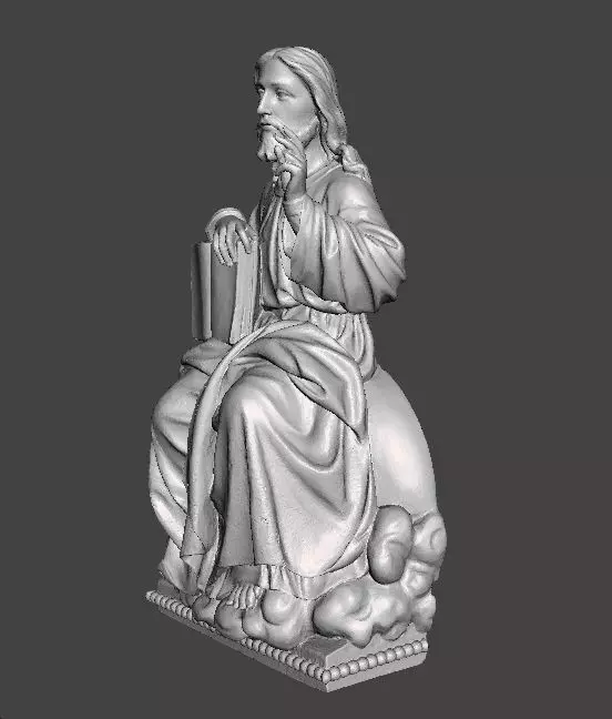 JESUS CHRIST SITTING WITH HOLY BIBLE RELIGIOUS STATUE ART 3D print model_5