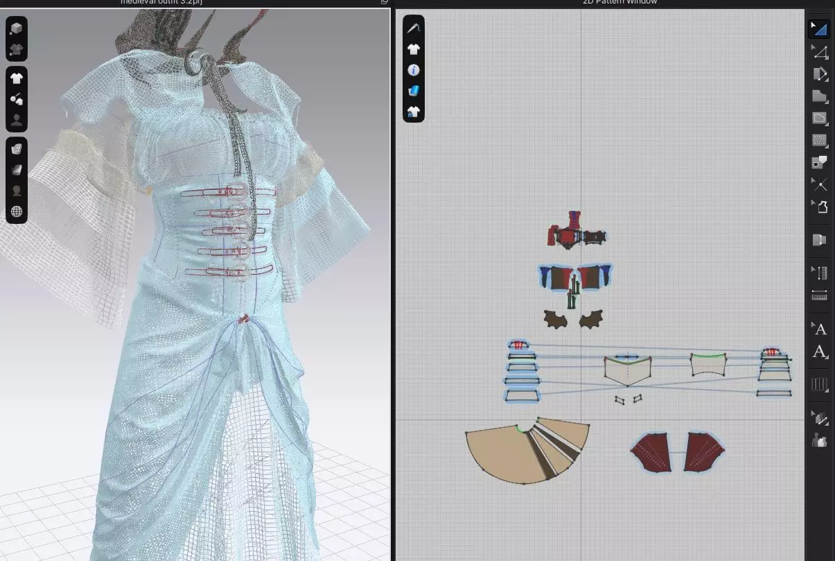 3 Medieval outfits 3D model_6