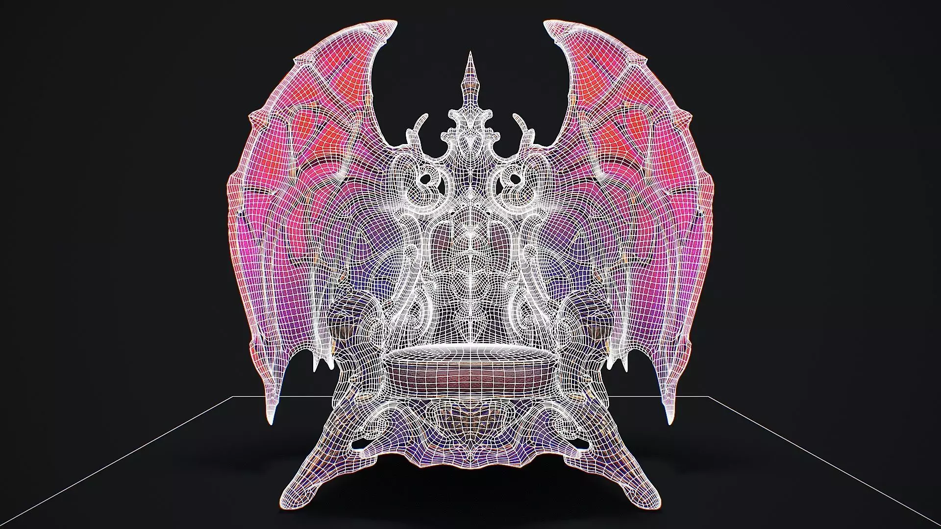 Fantasy Throne 8 game ready 3d model Low-poly 3D model_8