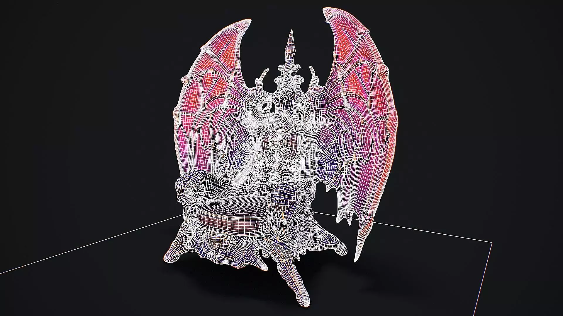 Fantasy Throne 8 game ready 3d model Low-poly 3D model_4