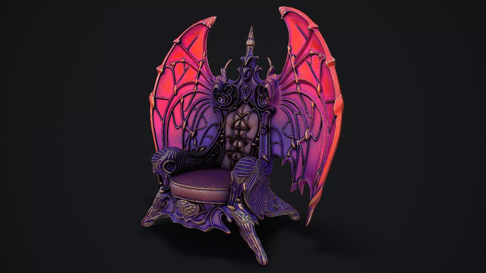 Fantasy Throne 8 game ready 3d model Low-poly 3D model_3