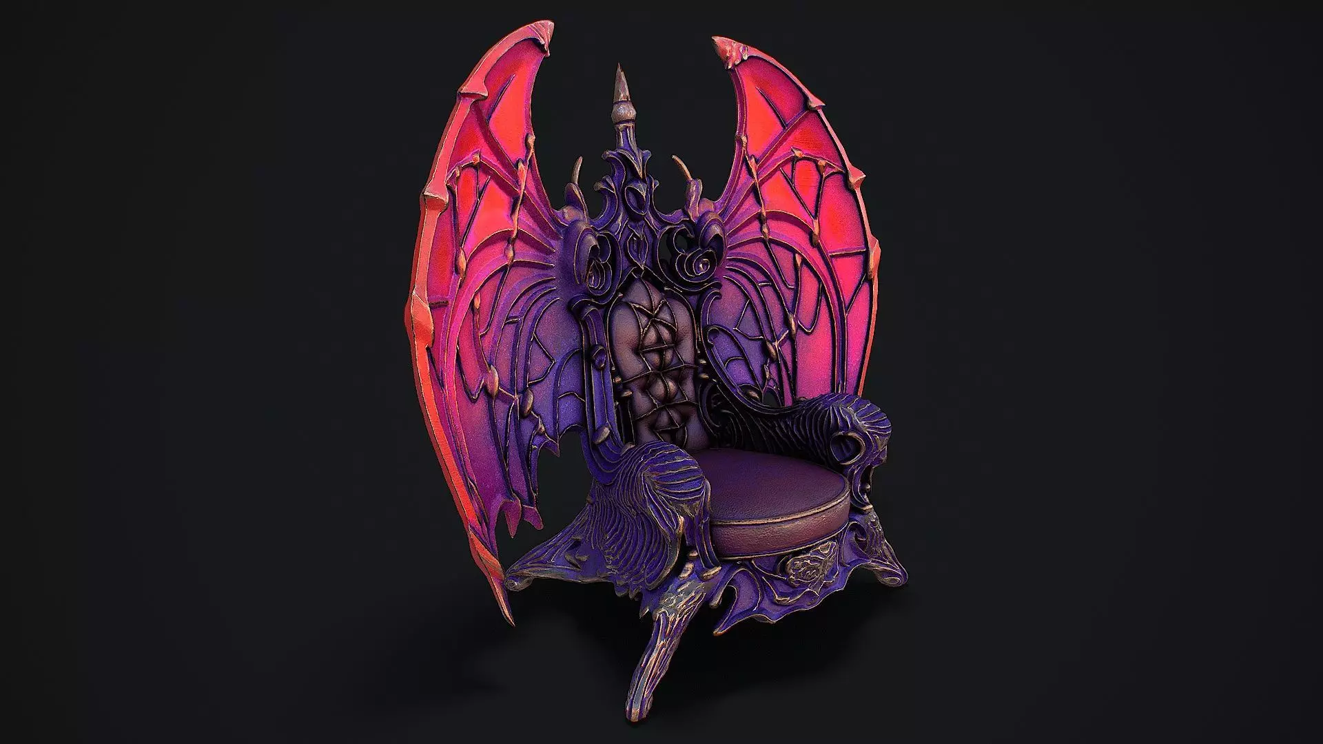 Fantasy Throne 8 game ready 3d model Low-poly 3D model_5