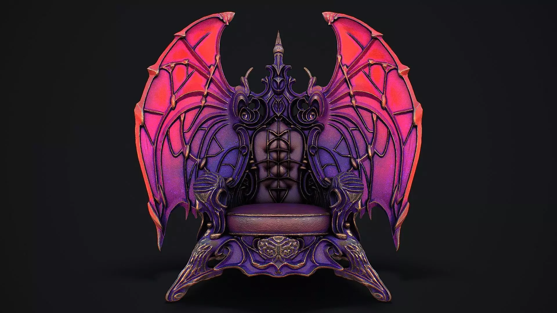 Fantasy Throne 8 game ready 3d model Low-poly 3D model_7