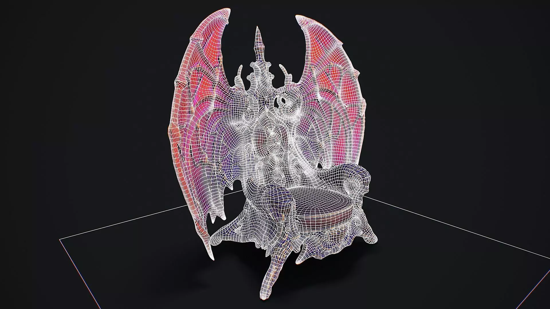 Fantasy Throne 8 game ready 3d model Low-poly 3D model_6