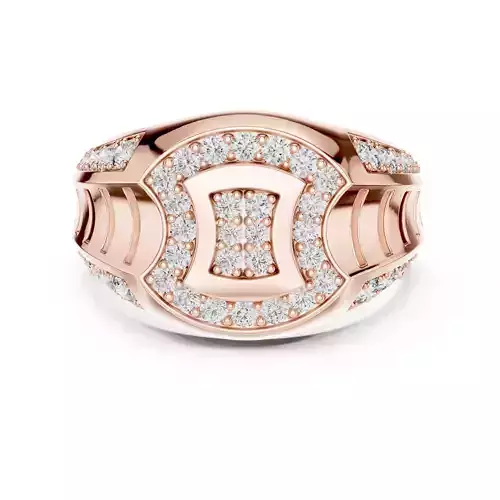 Wide Band Round Diamond Engagement Wedding Ring 3DM STL Video