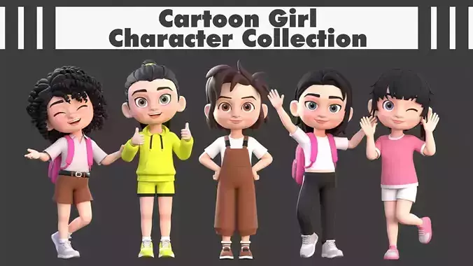 Cartoon Girl Character Collection  Cartoon Girl Character Collection