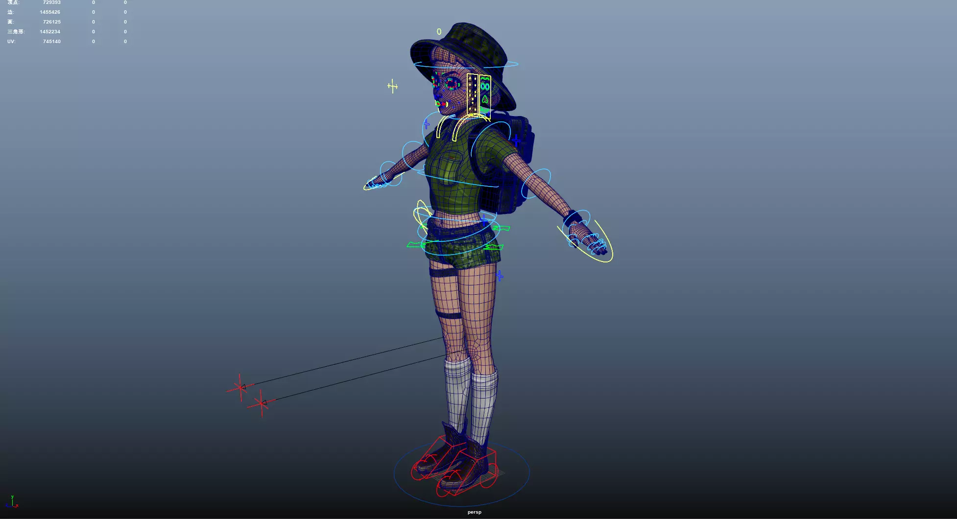 Explorer Cartoon Character Low-poly 3D model_23