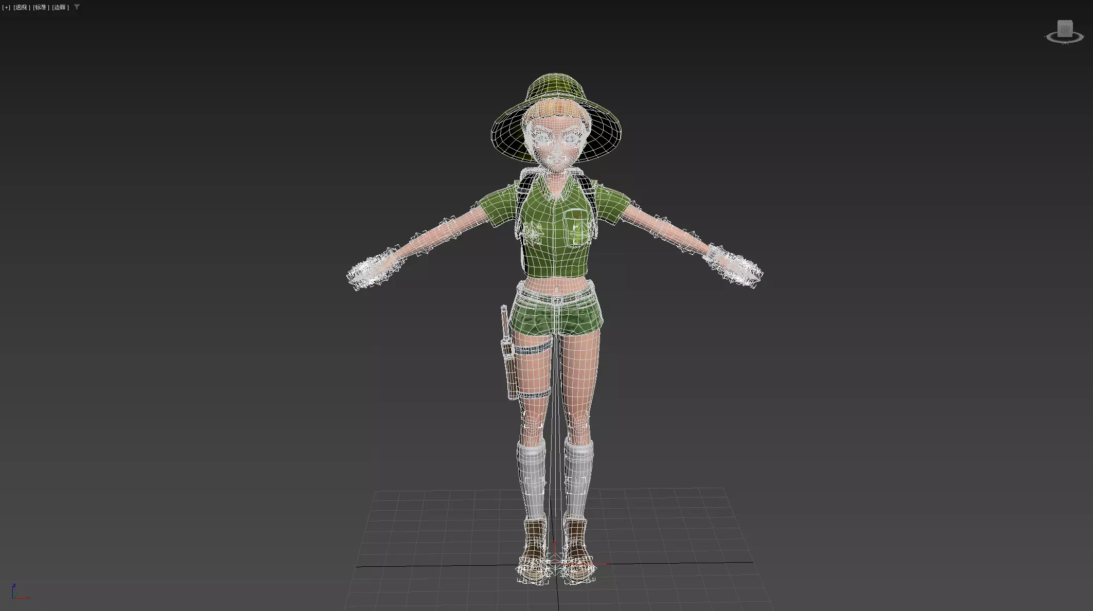 Explorer Cartoon Character Low-poly 3D model_27