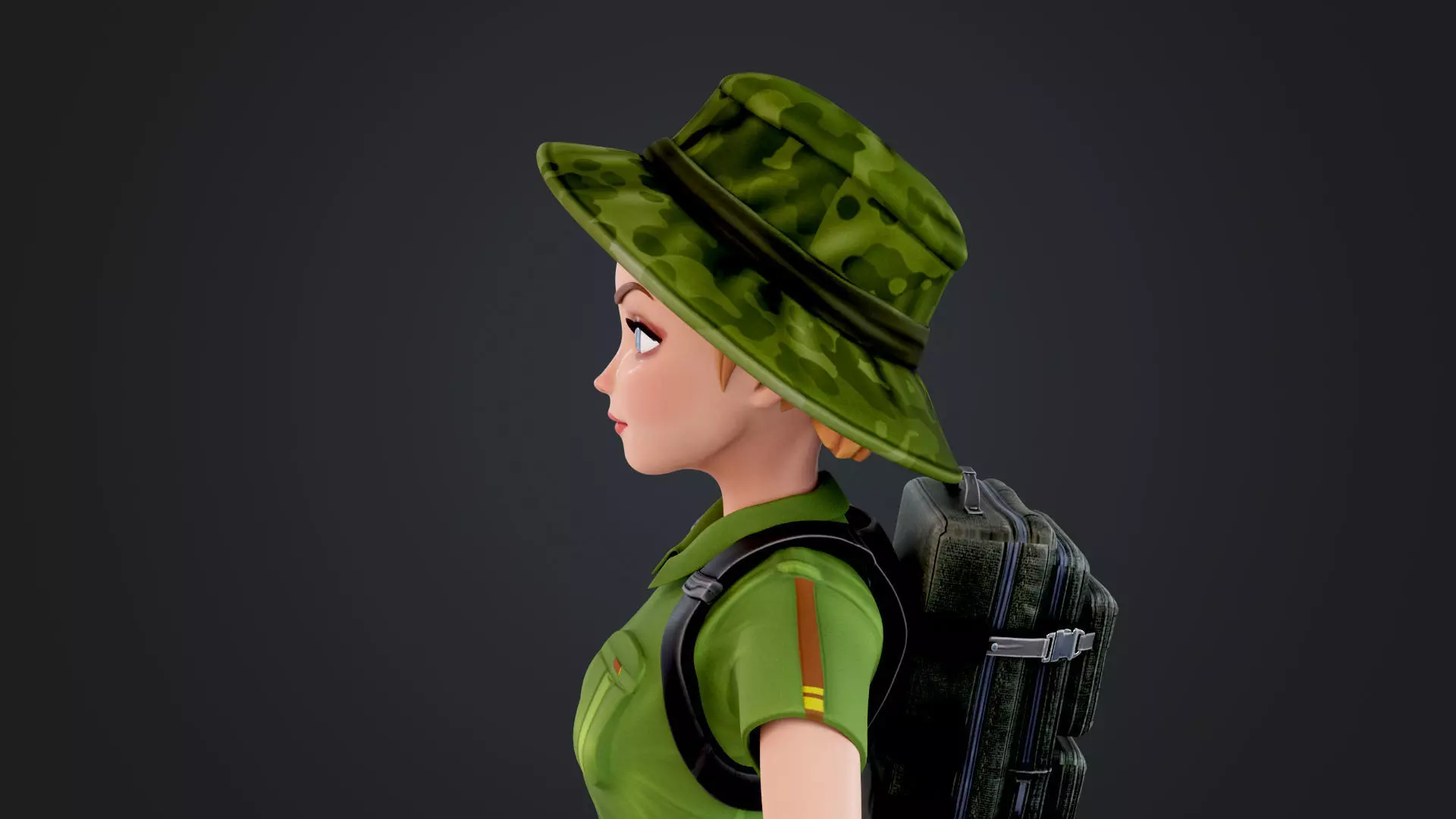 Explorer Cartoon Character Low-poly 3D model_12