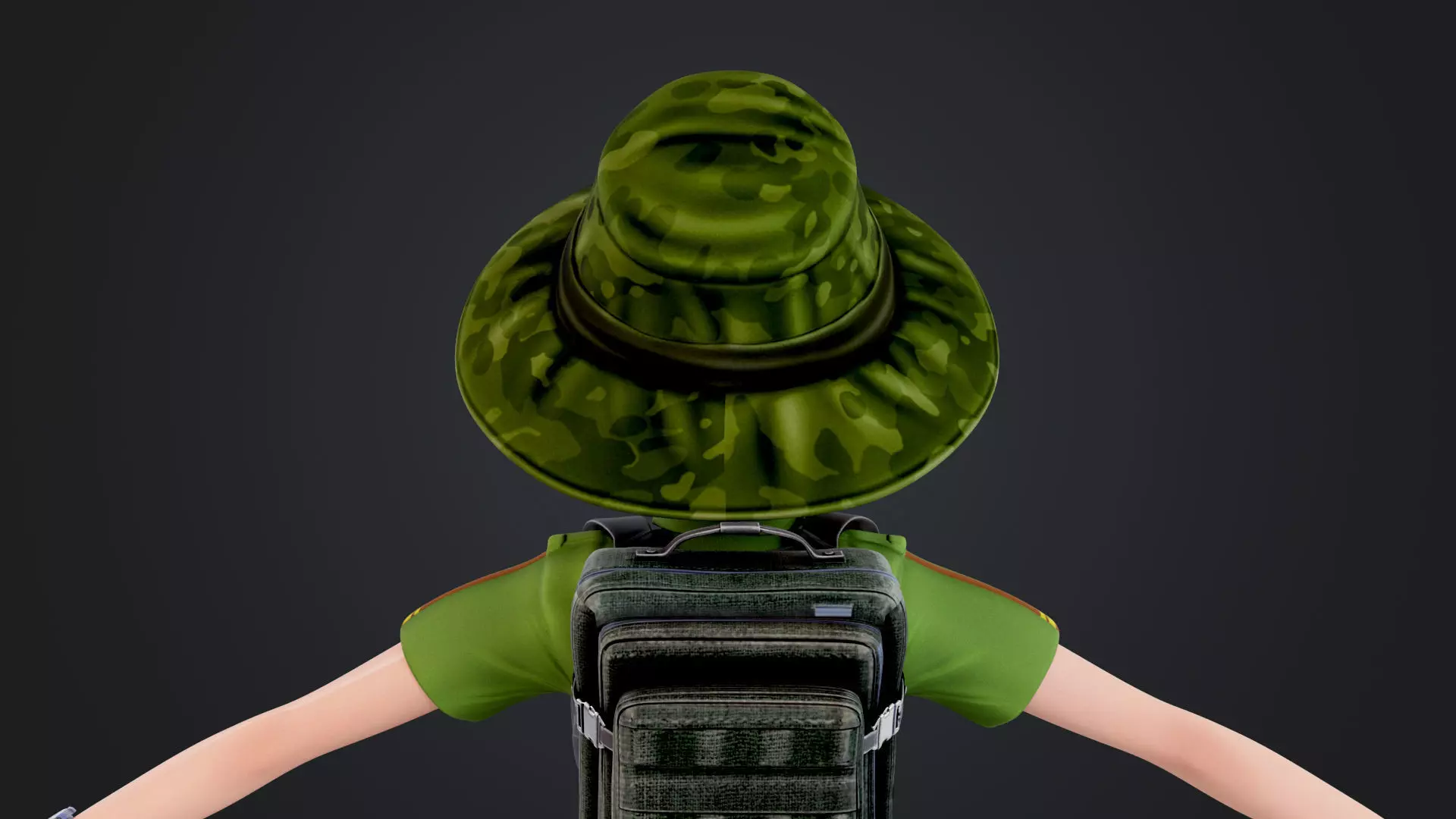 Explorer Cartoon Character Low-poly 3D model_14