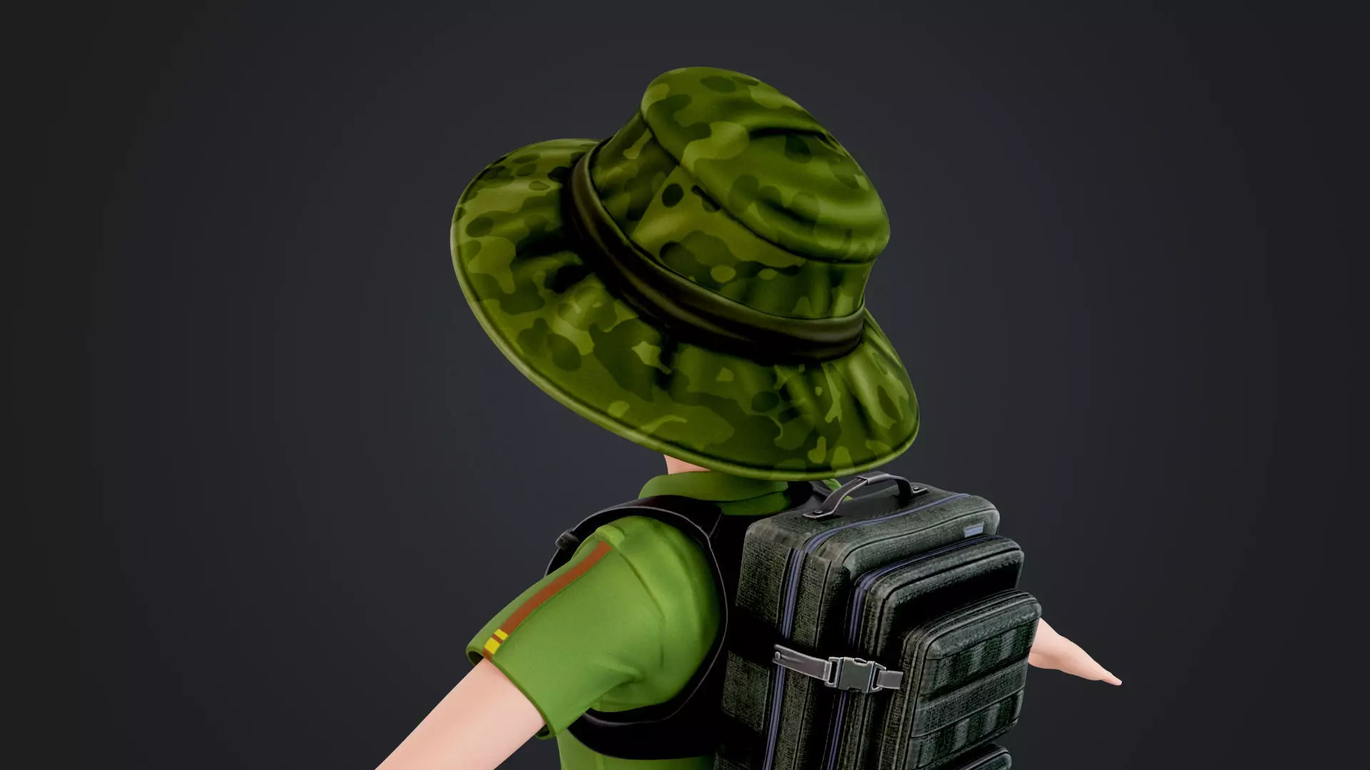 Explorer Cartoon Character Low-poly 3D model_13