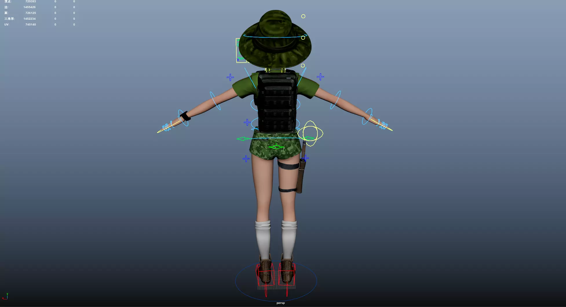 Explorer Cartoon Character Low-poly 3D model_24