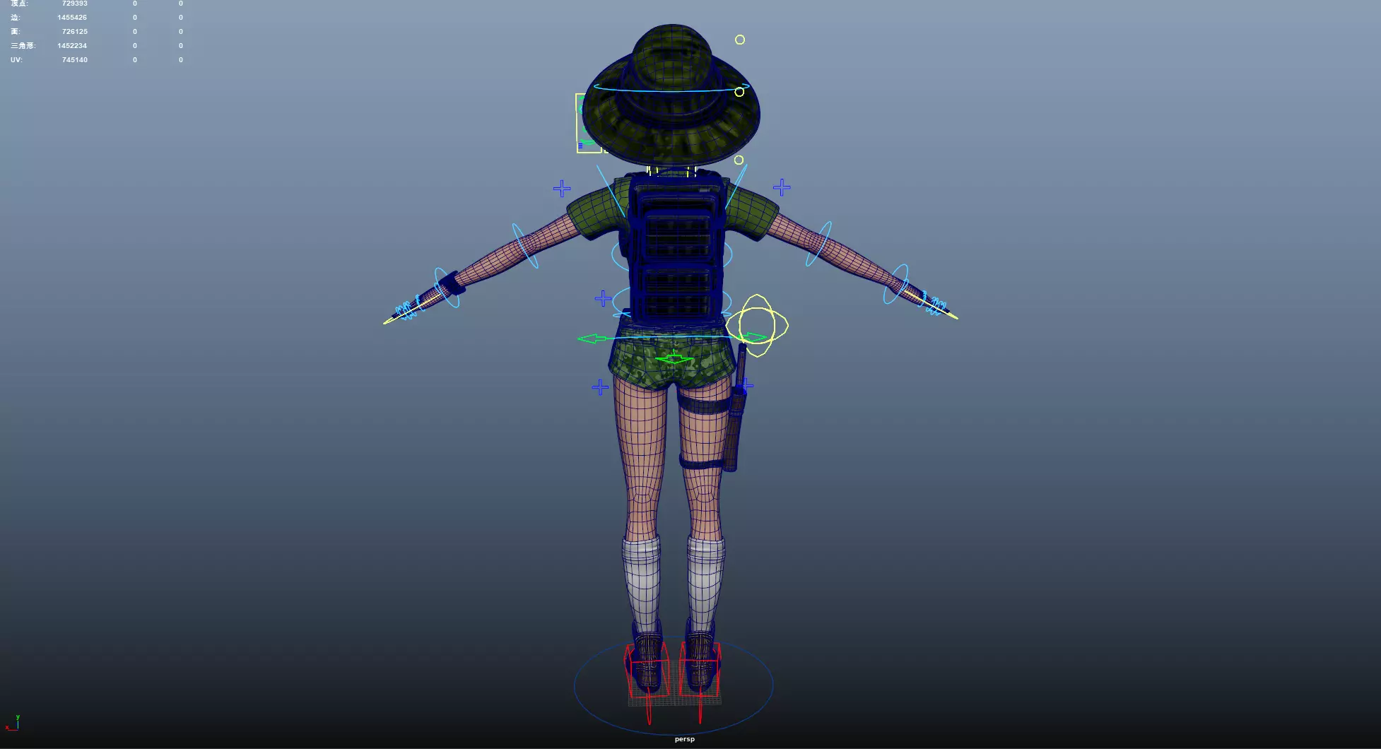 Explorer Cartoon Character Low-poly 3D model_25