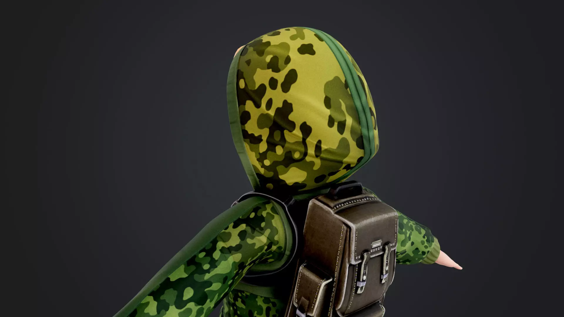 Explorer Cartoon Character Low-poly 3D model_13