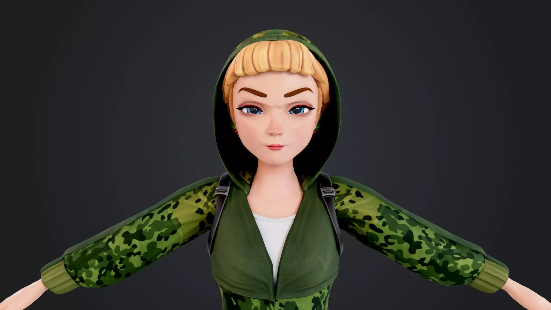 Explorer Cartoon Character Low-poly 3D model_16