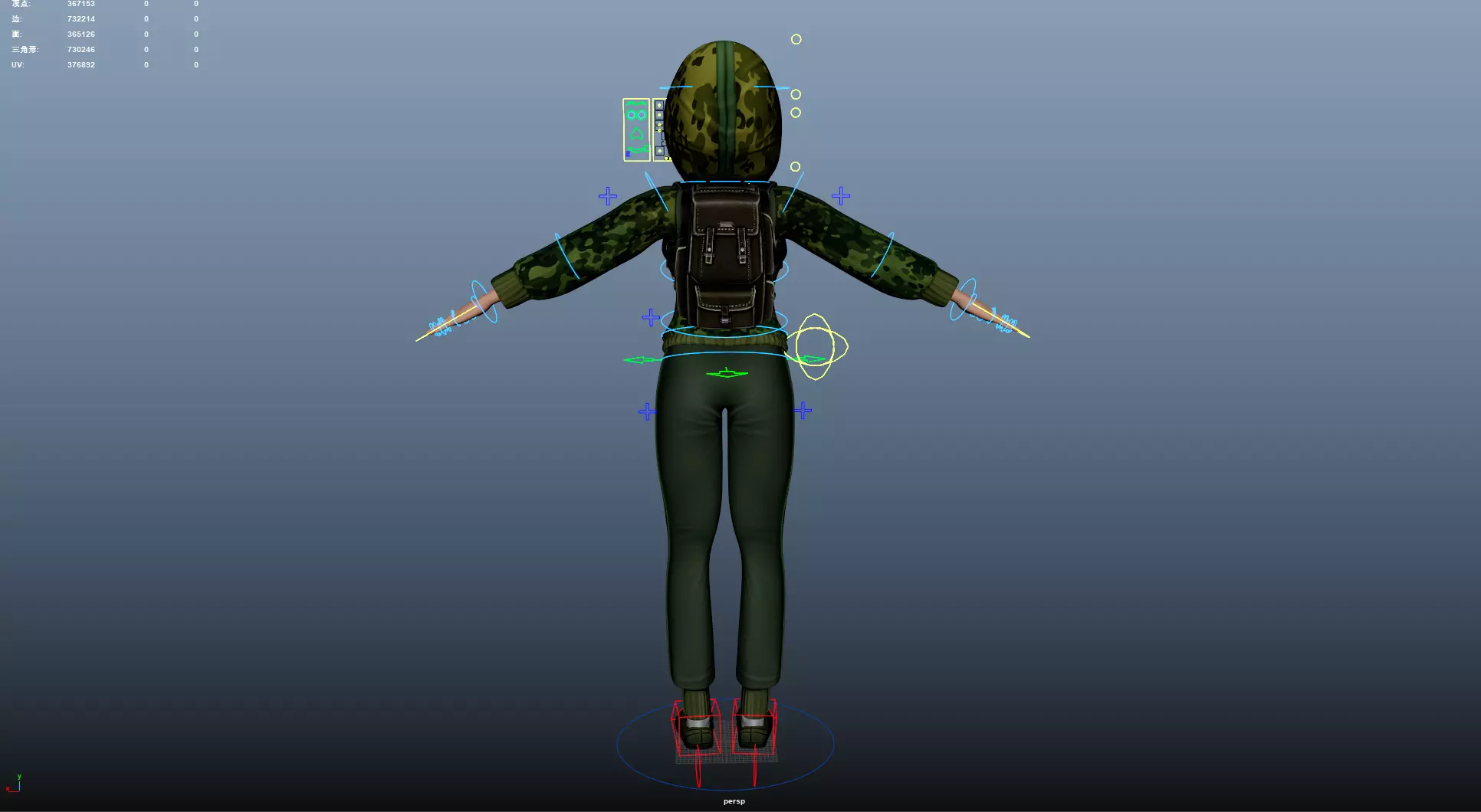 Explorer Cartoon Character Low-poly 3D model_24