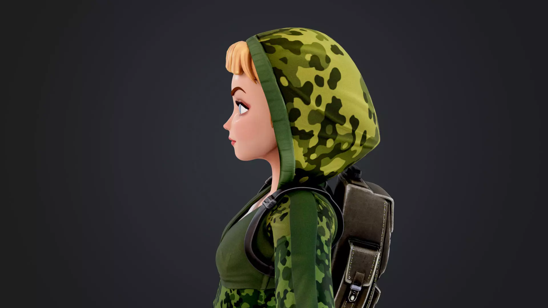 Explorer Cartoon Character Low-poly 3D model_12
