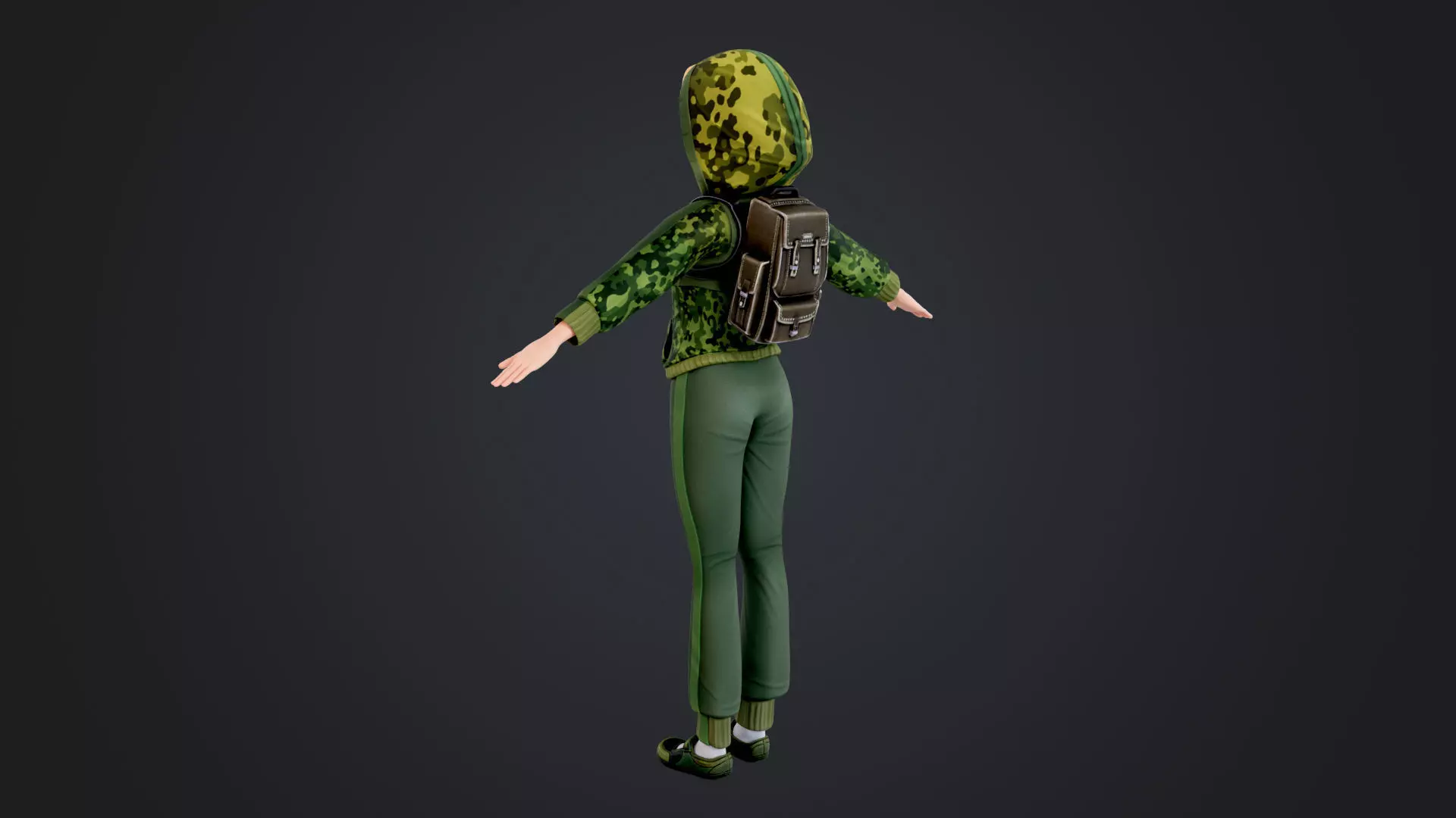 Explorer Cartoon Character Low-poly 3D model_8