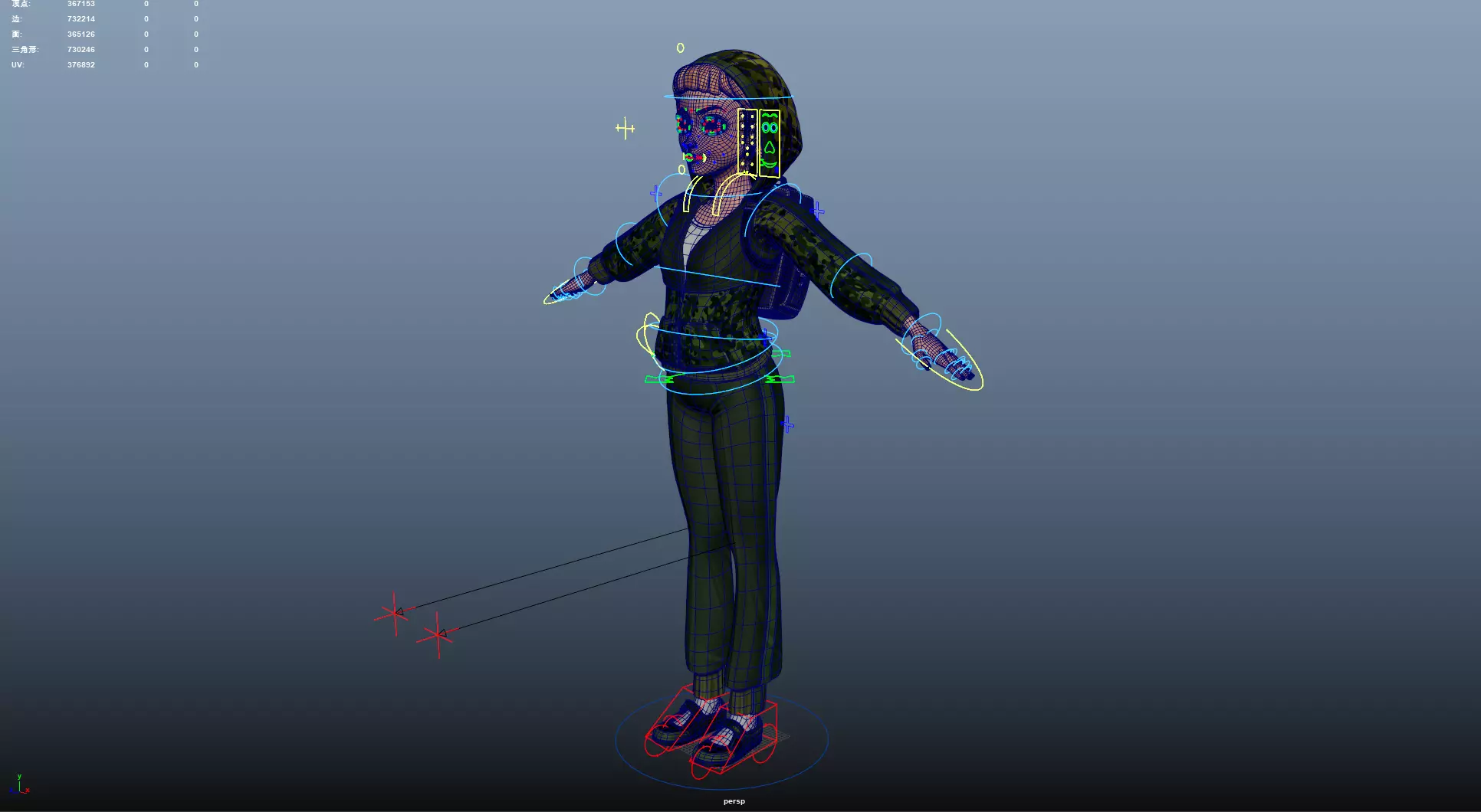 Explorer Cartoon Character Low-poly 3D model_23