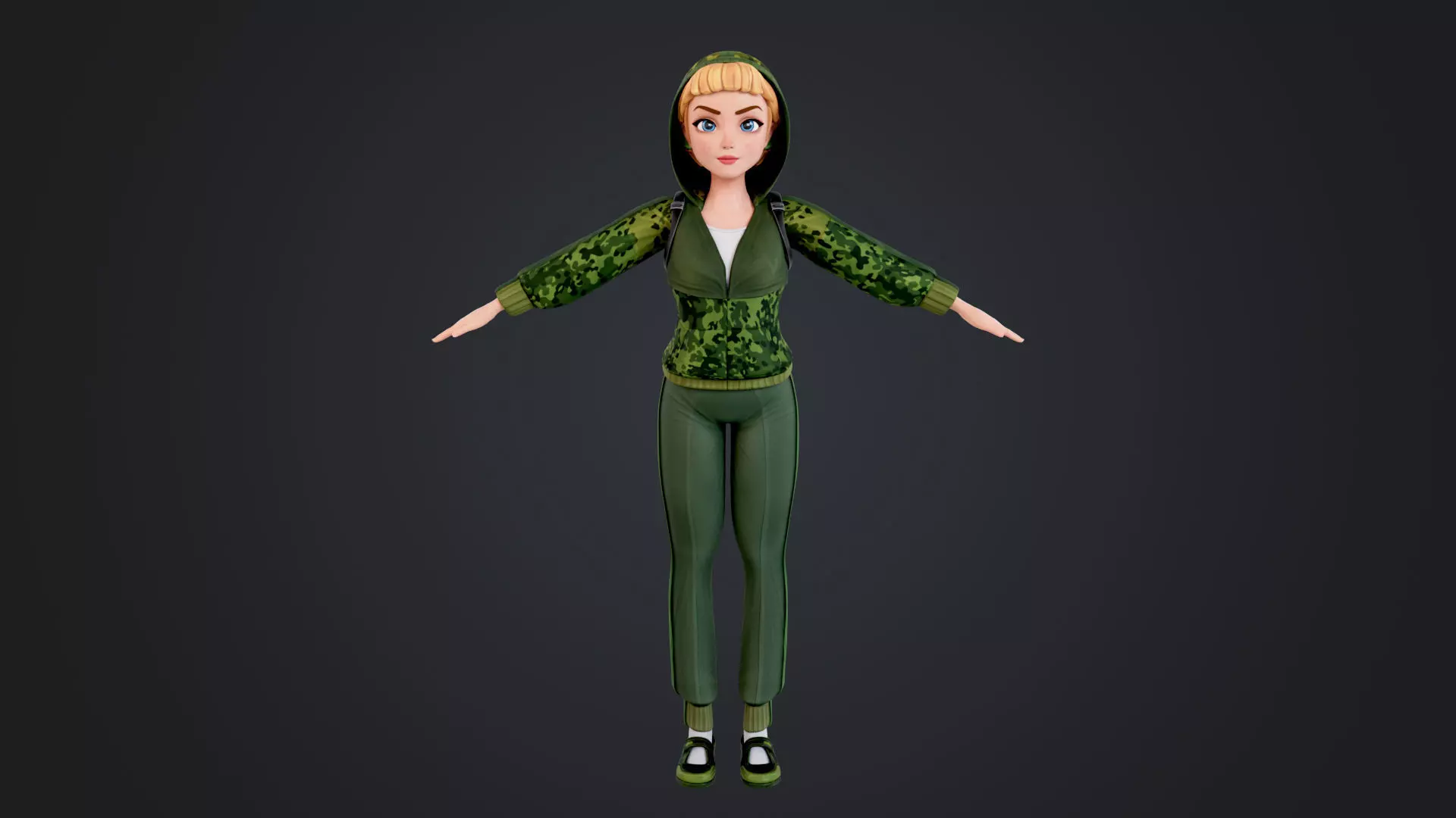 Explorer Cartoon Character Low-poly 3D model_5
