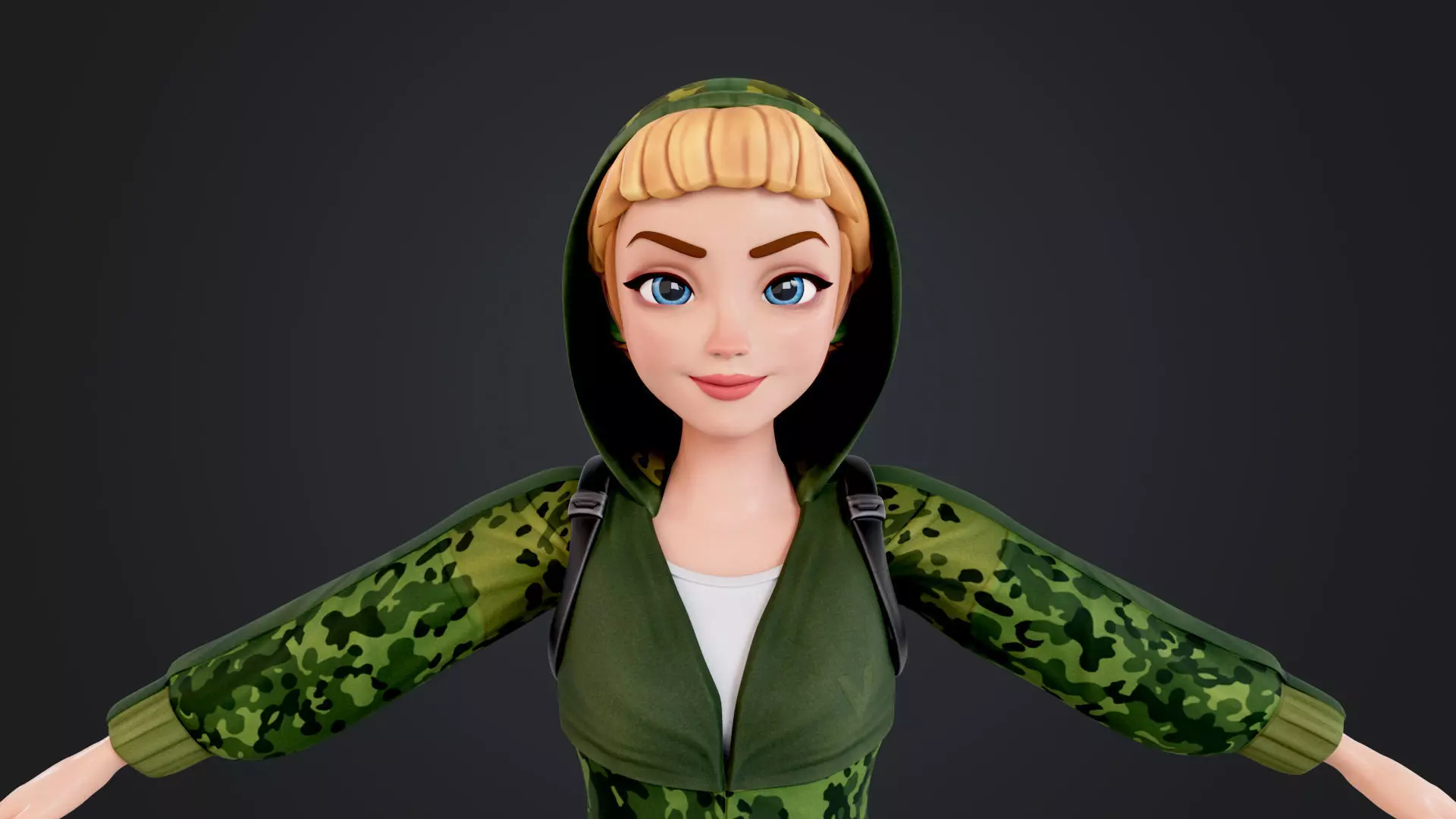 Explorer Cartoon Character Low-poly 3D model_15