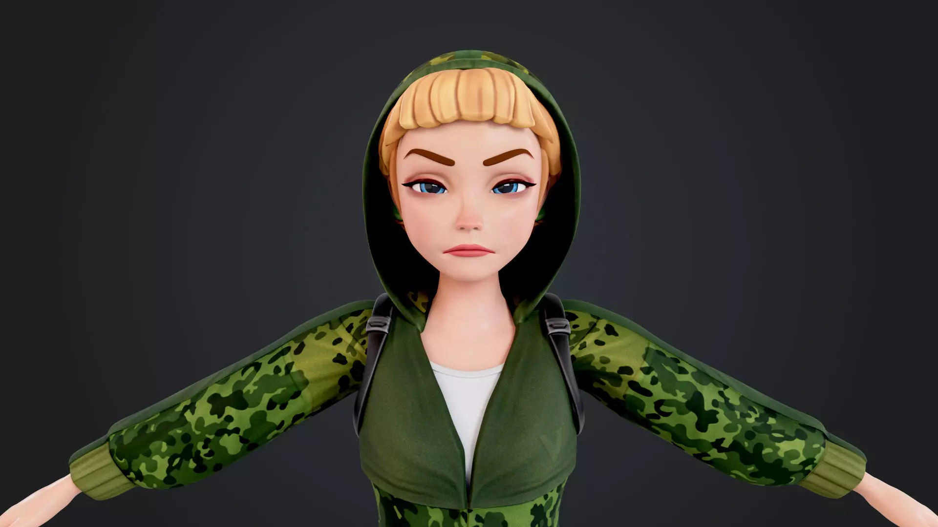 Explorer Cartoon Character Low-poly 3D model_17