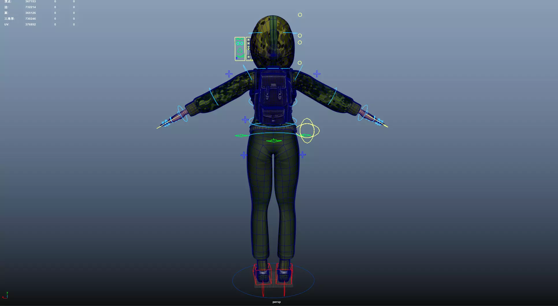 Explorer Cartoon Character Low-poly 3D model_25