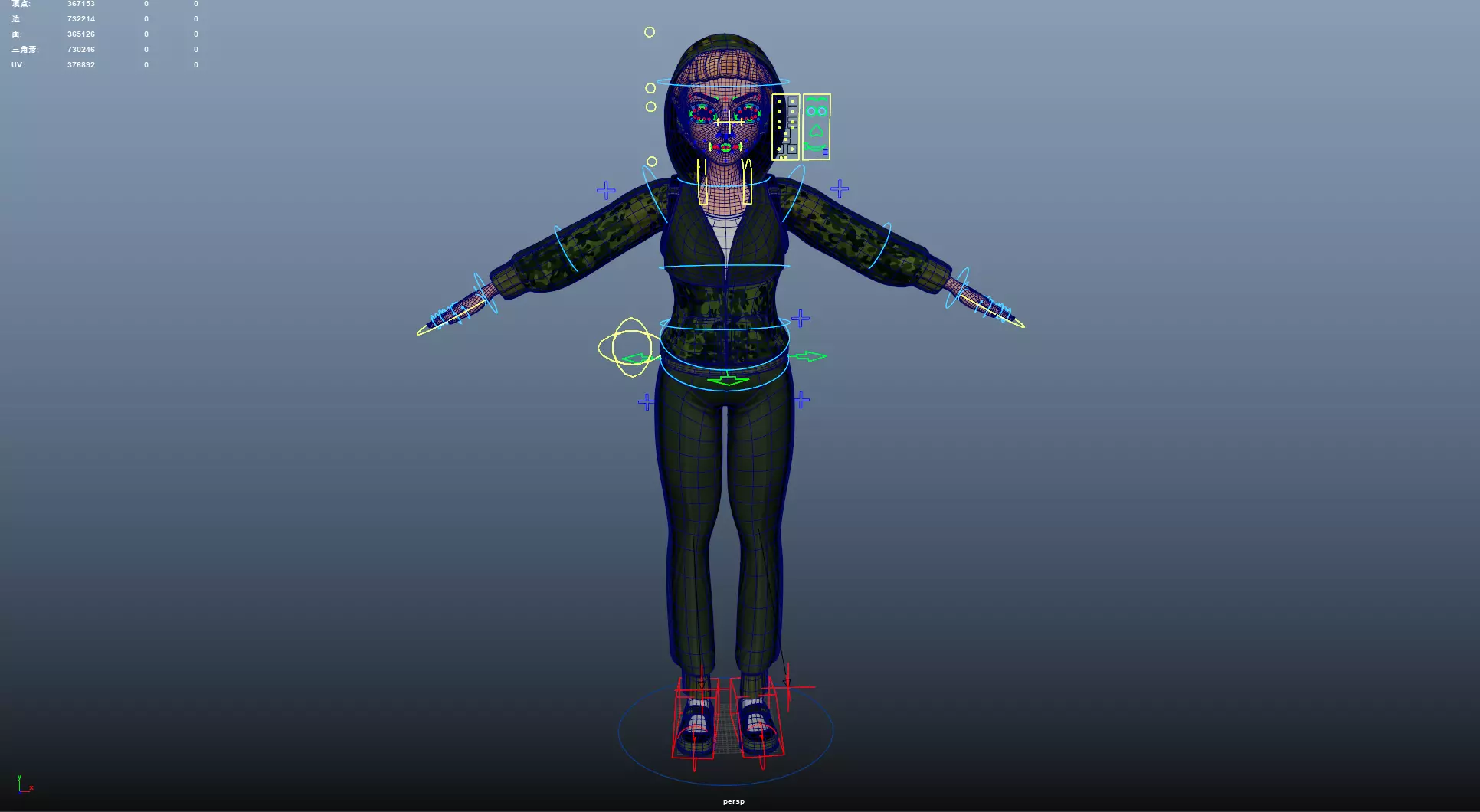 Explorer Cartoon Character Low-poly 3D model_21