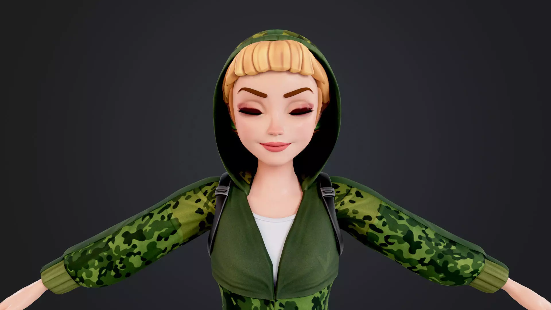 Explorer Cartoon Character Low-poly 3D model_19