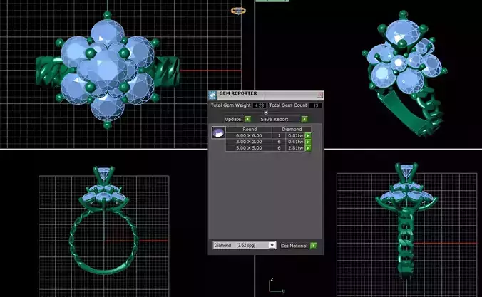 ring jewelry daimond 3d