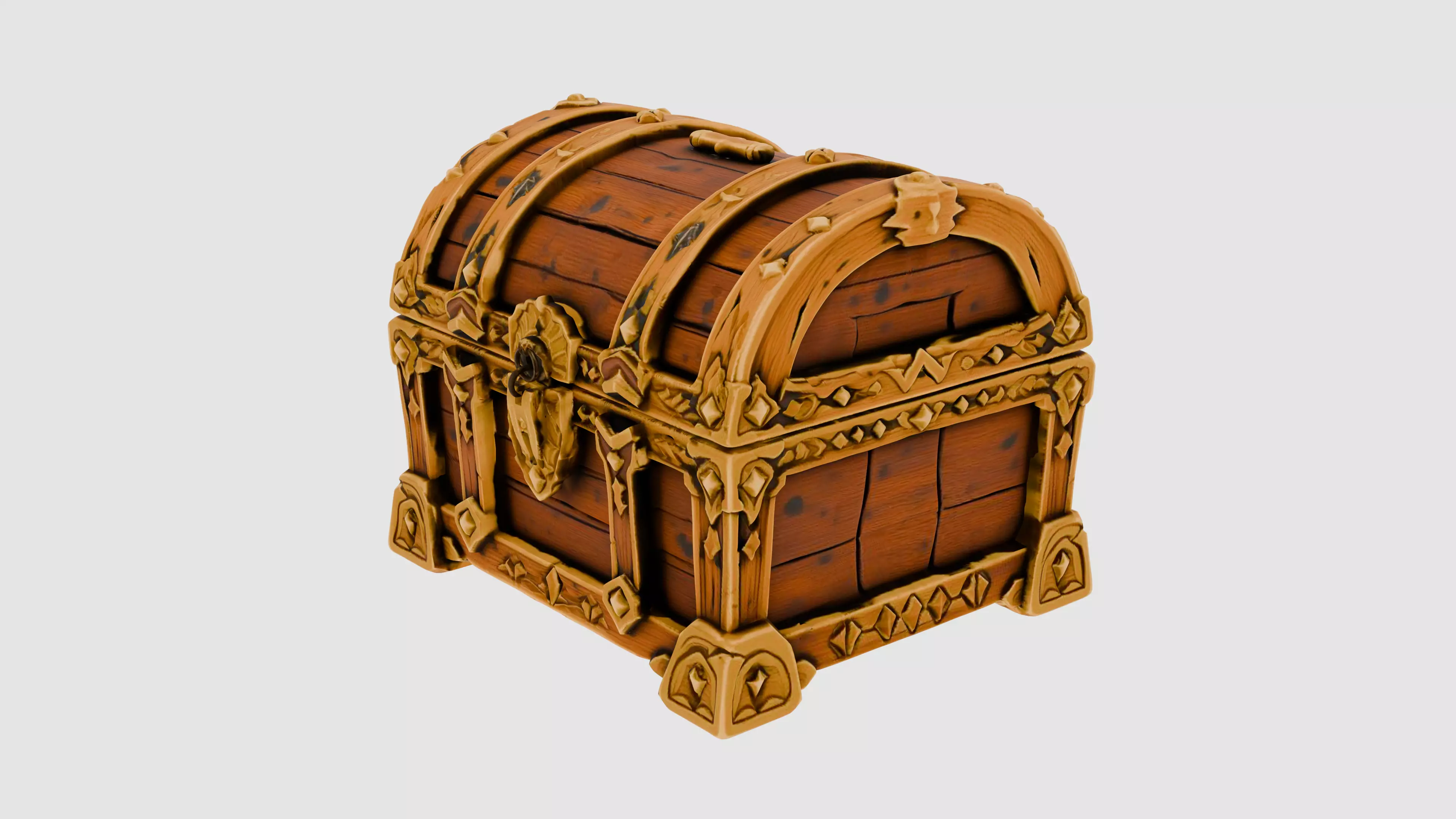 Ancient Treasure Chest Low-poly 3D model_2