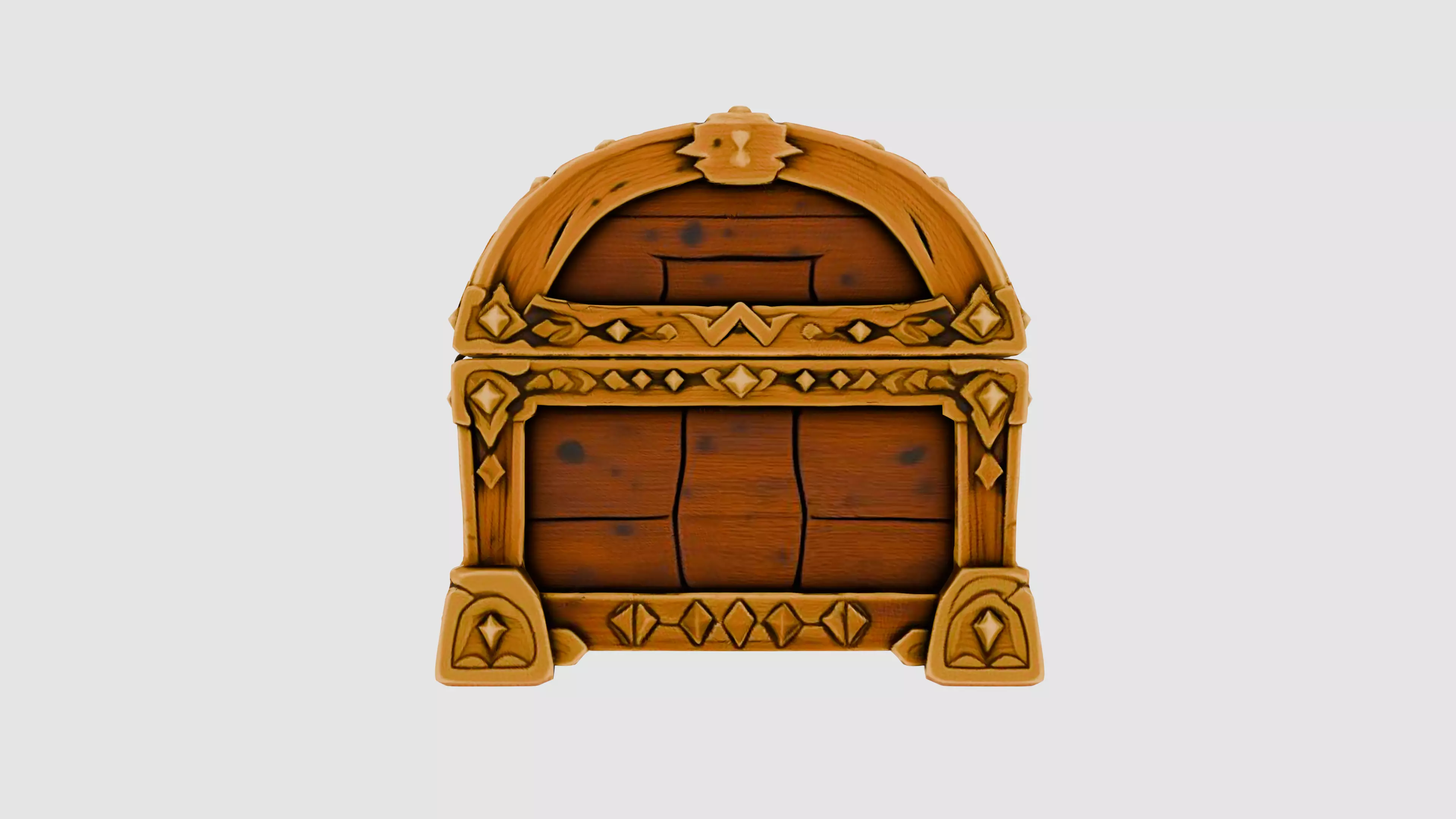 Ancient Treasure Chest Low-poly 3D model_1