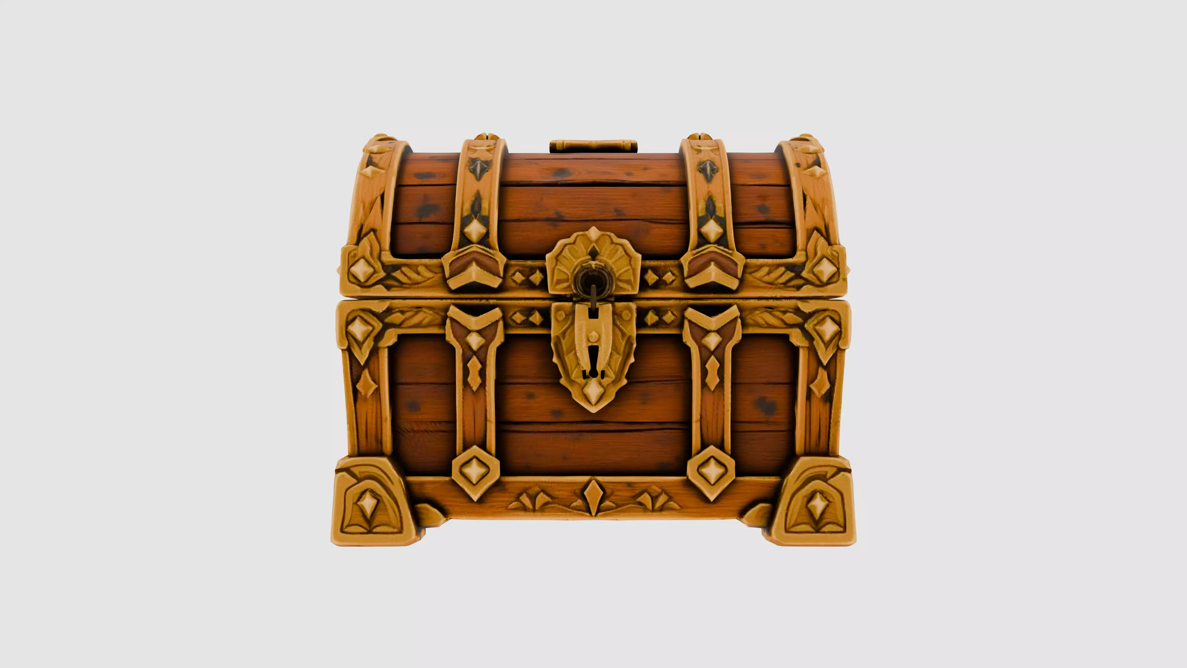 Ancient Treasure Chest Low-poly 3D model_4