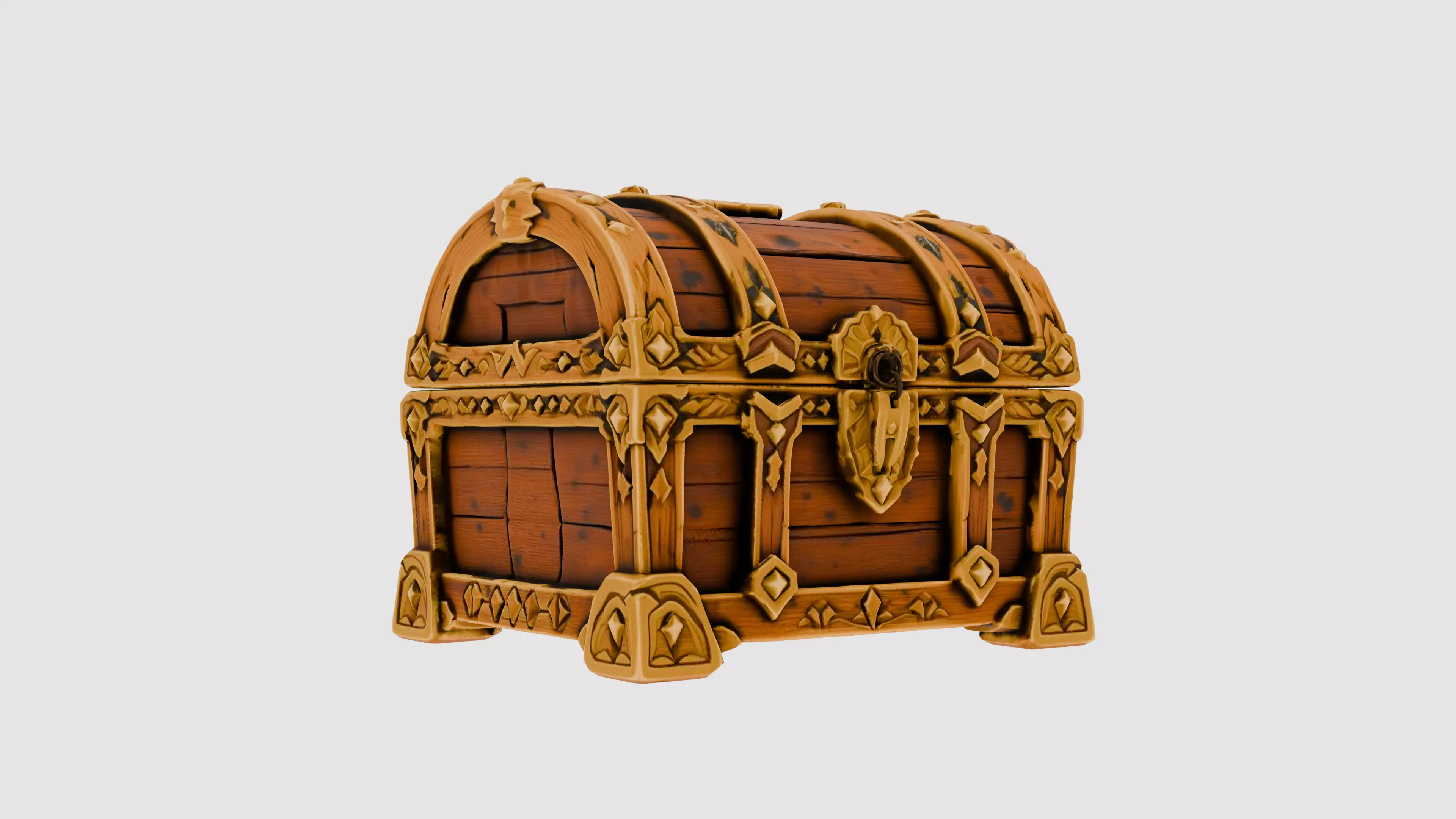 Ancient Treasure Chest Low-poly 3D model_0