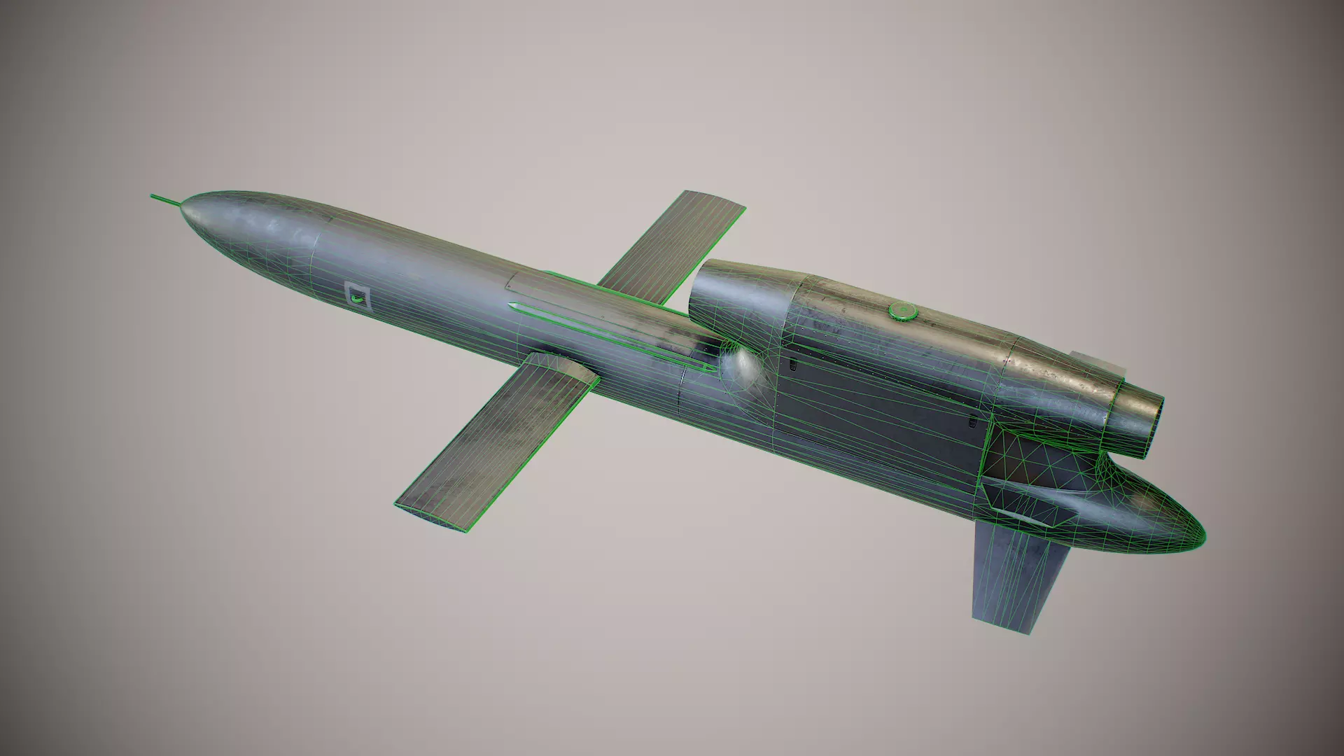 FP-5 Flamingo Ukrainian long-range cruise missile Low-poly 3D model_6