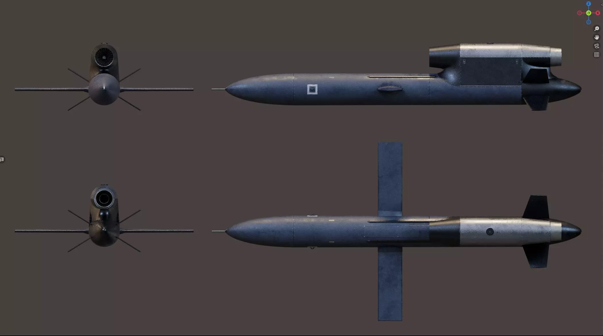 FP-5 Flamingo Ukrainian long-range cruise missile Low-poly 3D model_22