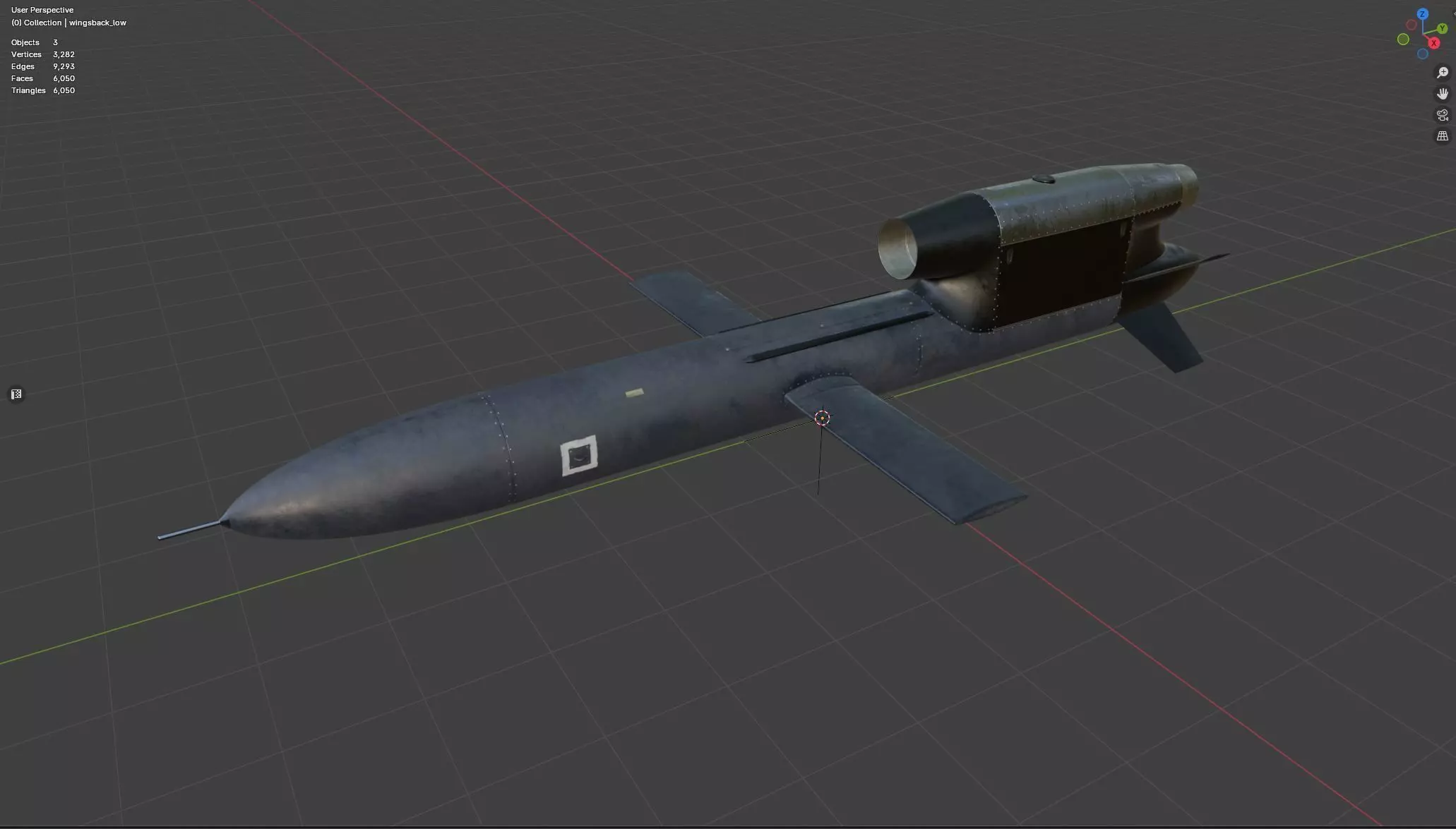FP-5 Flamingo Ukrainian long-range cruise missile Low-poly 3D model_23