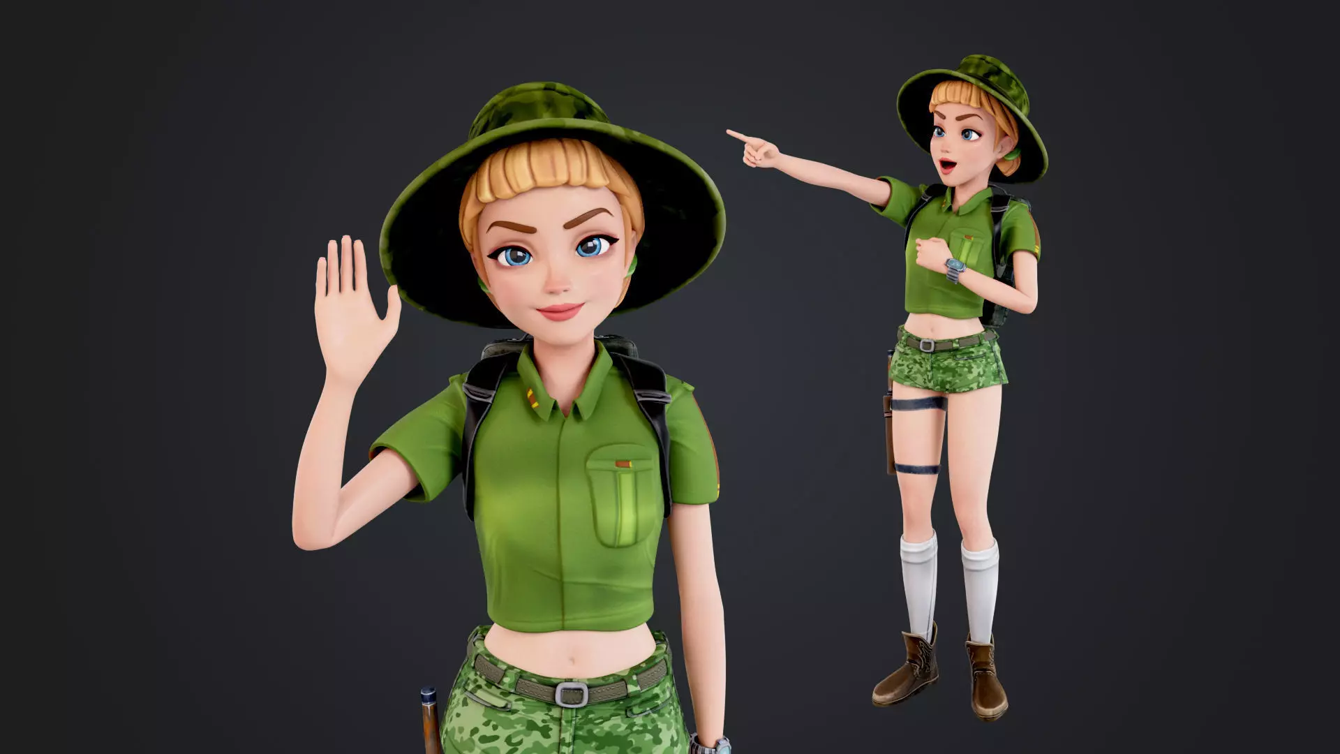 Outdoor Camping Low-poly 3D model_2