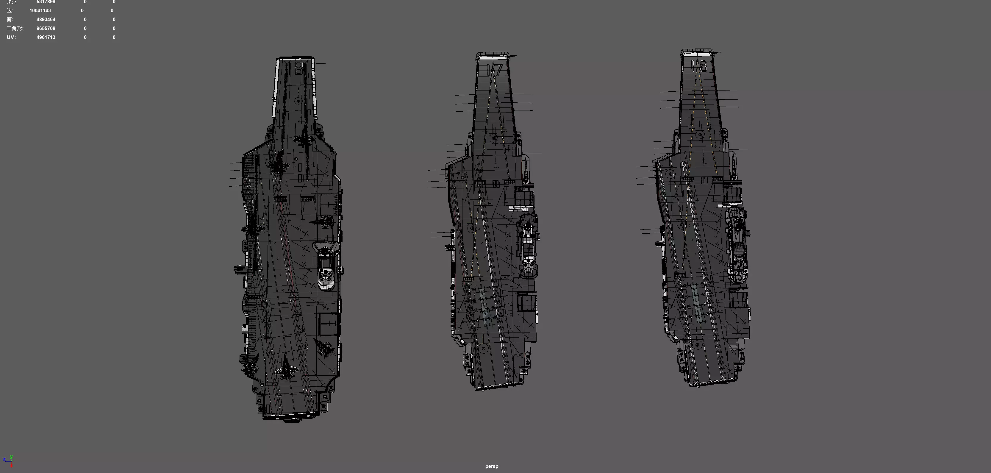 Chinese aircraft carriers CV16 CV17 CV18 with carrier-based 3D model_39
