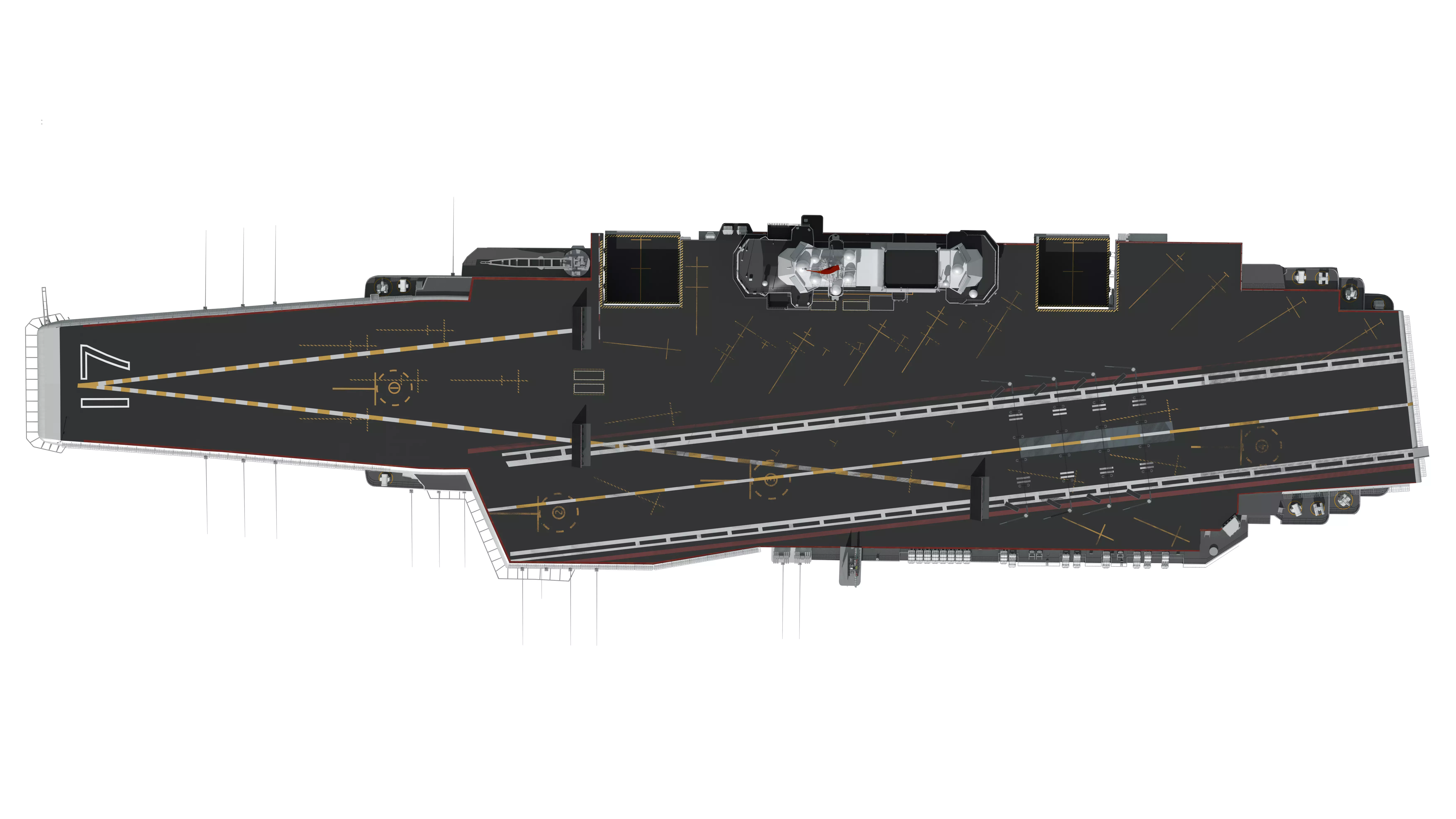 Chinese aircraft carriers CV16 CV17 CV18 with carrier-based 3D model_54