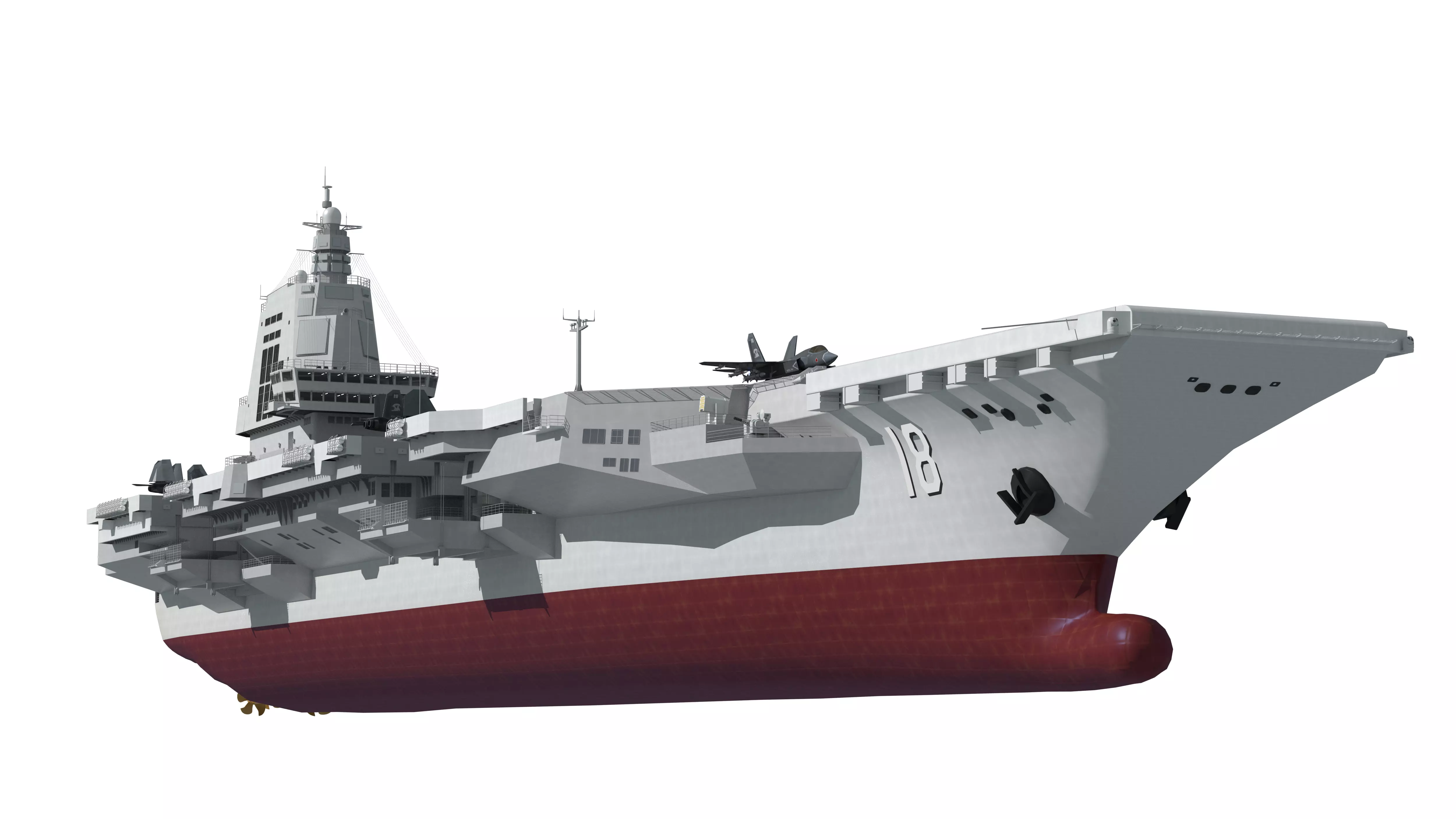 Chinese aircraft carriers CV16 CV17 CV18 with carrier-based 3D model_11