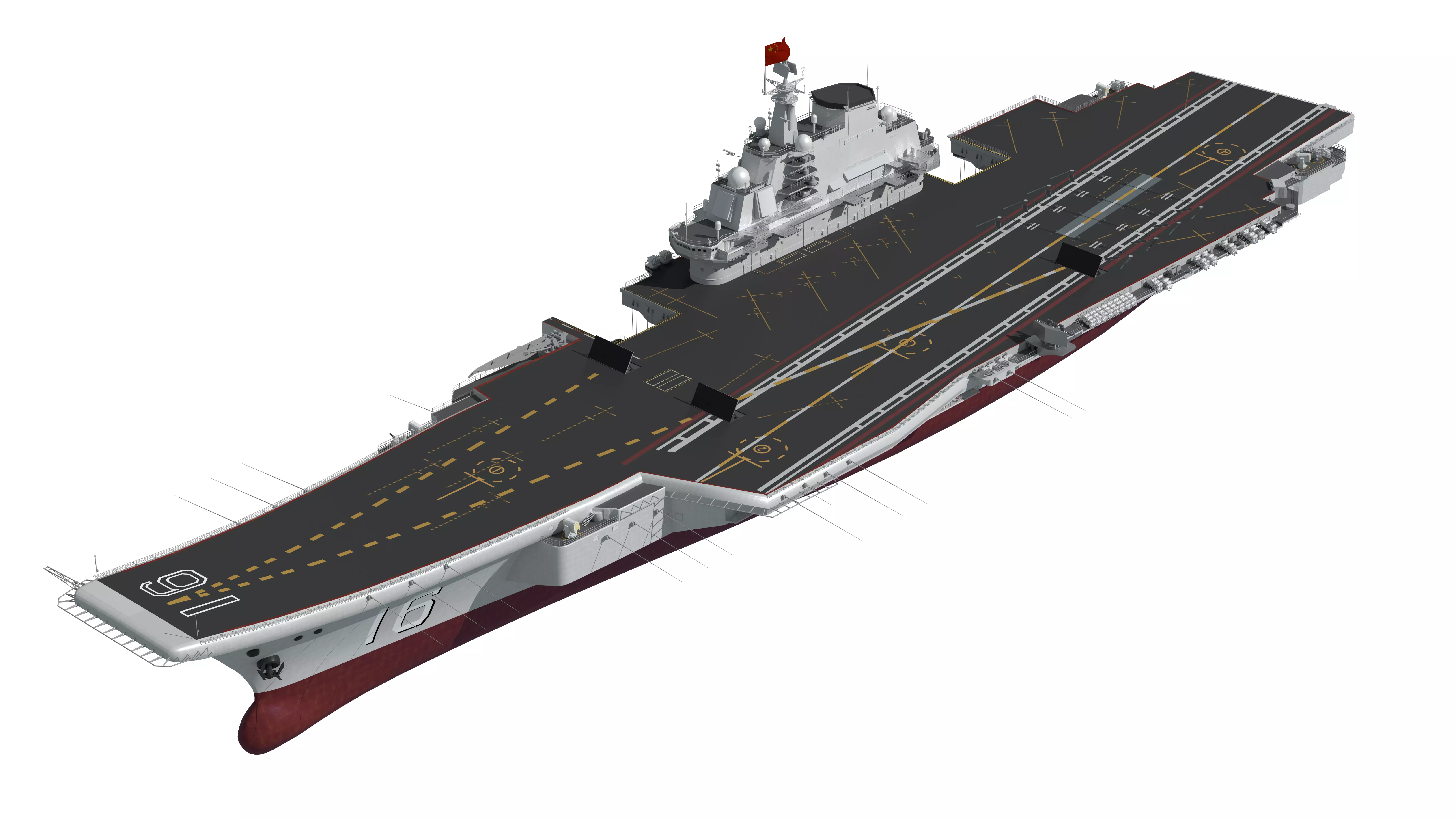 Chinese aircraft carriers CV16 CV17 CV18 with carrier-based 3D model_18