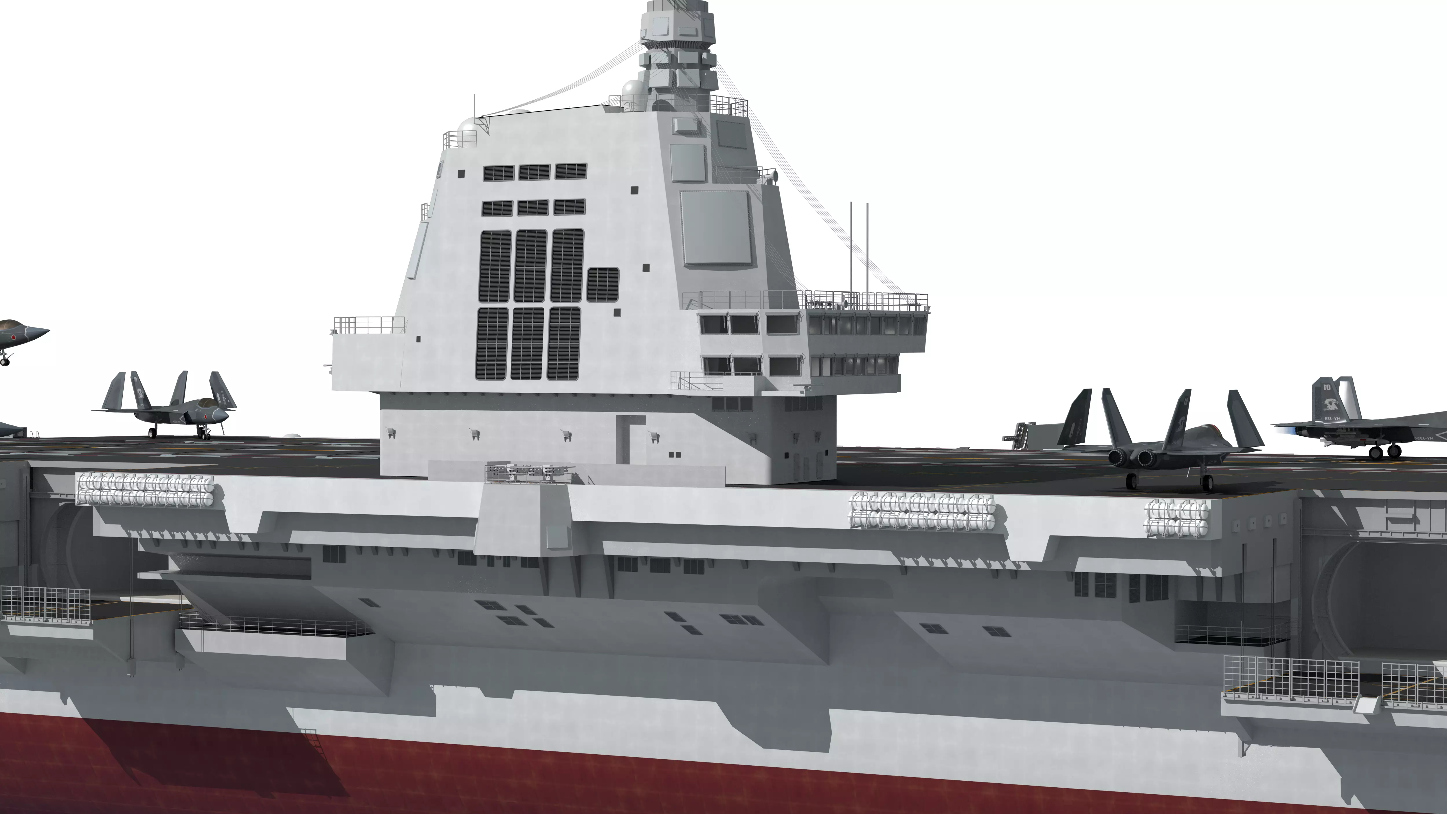 Chinese aircraft carriers CV16 CV17 CV18 with carrier-based 3D model_13